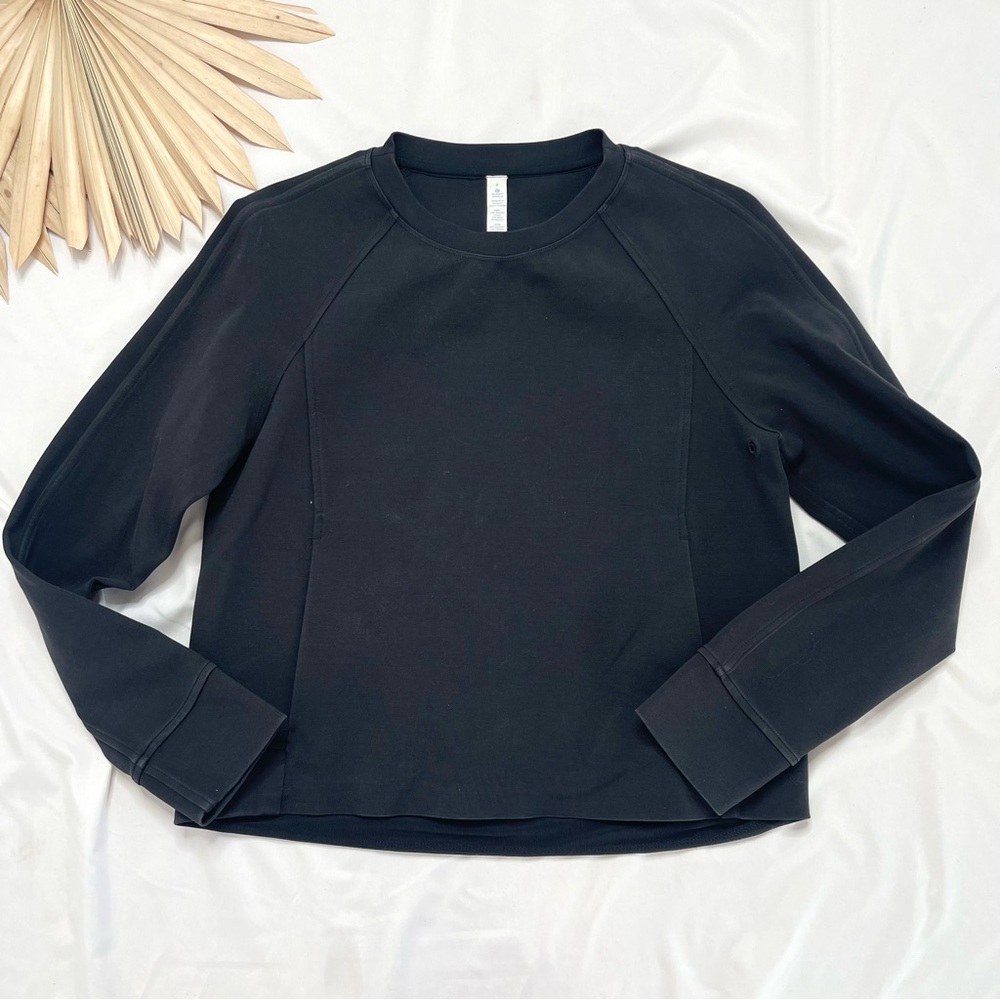 Lululemon Athletica On Track Black Casual Crew Neck Pullover Sweatshirt Size 6